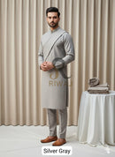 Charsadda Handmade Kadhar For Men 100% Pure Wool (Silver Grey ) Open Allowed