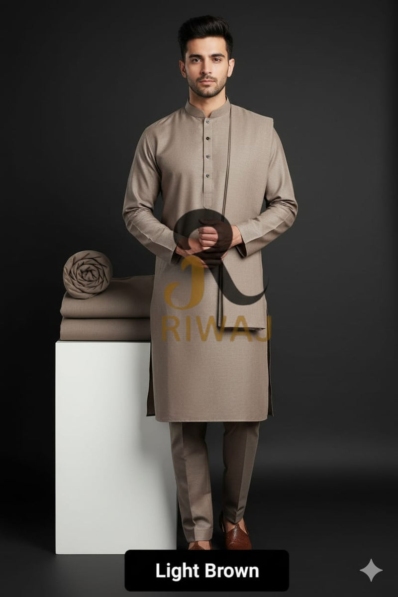 Charsadda Handmade Kadhar For Men 100% Pure Wool ( Light brown  ) Open Allowed