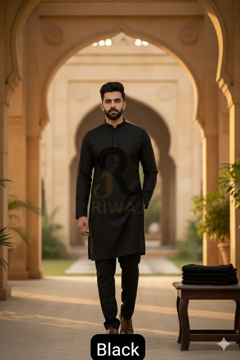 Charsadda Handmade Kadhar For Men 100% Pure Wool (Black ) Open Allowed
