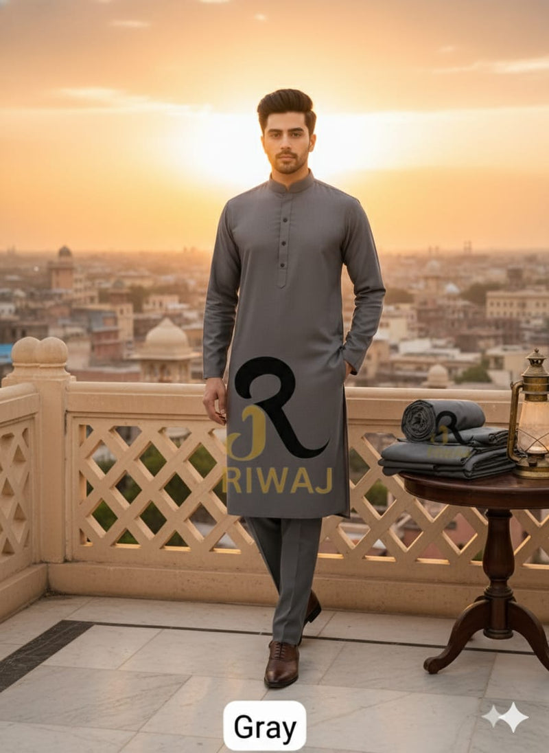 Charsadda Handmade Kadhar For Men 100% Pure Wool ( Grey  ) Open allowed