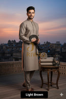 Charsadda Handmade Kadhar For Men 100% Pure Wool ( Light brown  ) Open Allowed