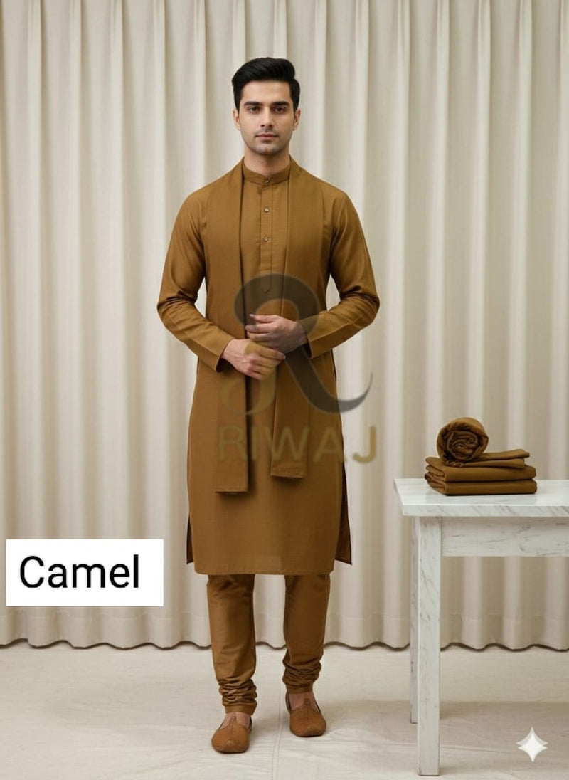 Charsadda Handmade Kadhar For Men 100% Pure Wool ( Camel ) Open Allowed